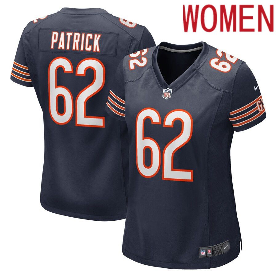 Women Chicago Bears #62 Lucas Patrick Nike Navy Game NFL Jersey->women nfl jersey->Women Jersey